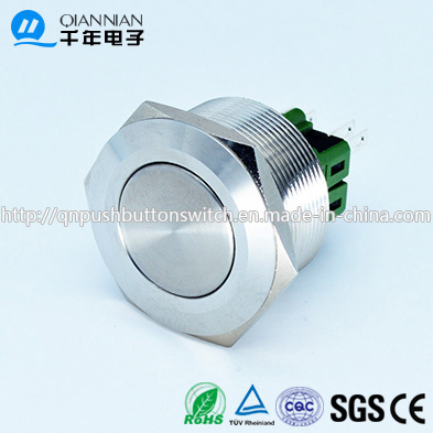 Qn28-B1 28mm Momentary|Latching Flat Head Spdt Latching Metal Push Button Switch